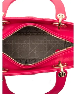 Christian Dior Vintage レディ ディオール キャナージ ラムスキン サッチェル ピンク - サムネイル5