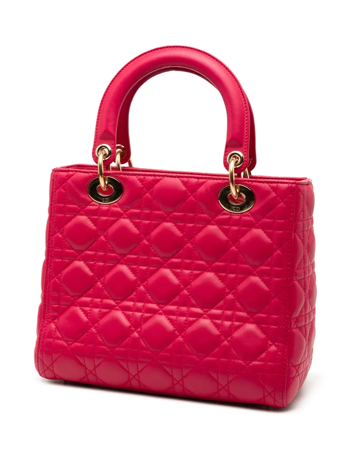 Christian Dior Vintage レディ ディオール キャナージ ラムスキン サッチェル ピンク - 画像3