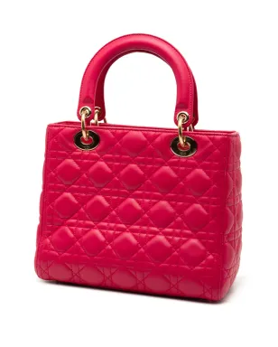 Christian Dior Vintage レディ ディオール キャナージ ラムスキン サッチェル ピンク - サムネイル3