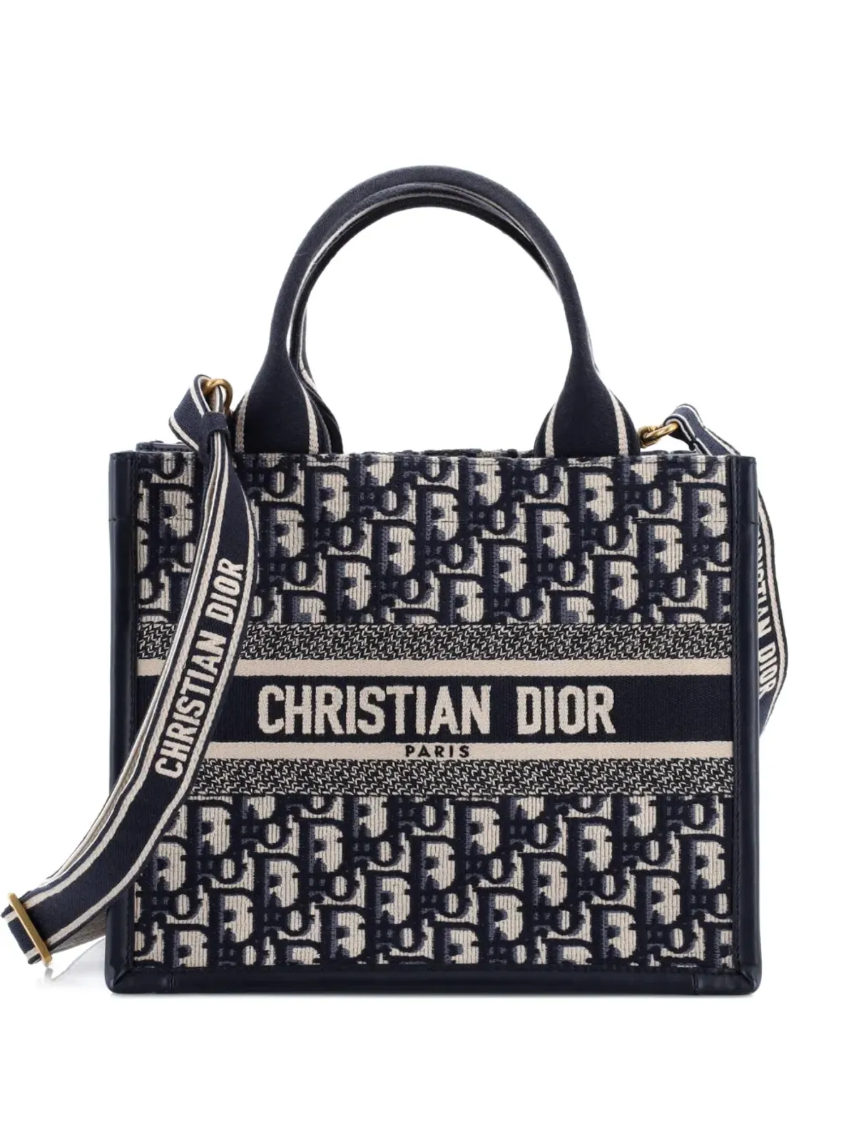 Christian Dior Pre-Owned Book Tote with Strap Oblique Canvas Tote Bag - Blue - 画像1