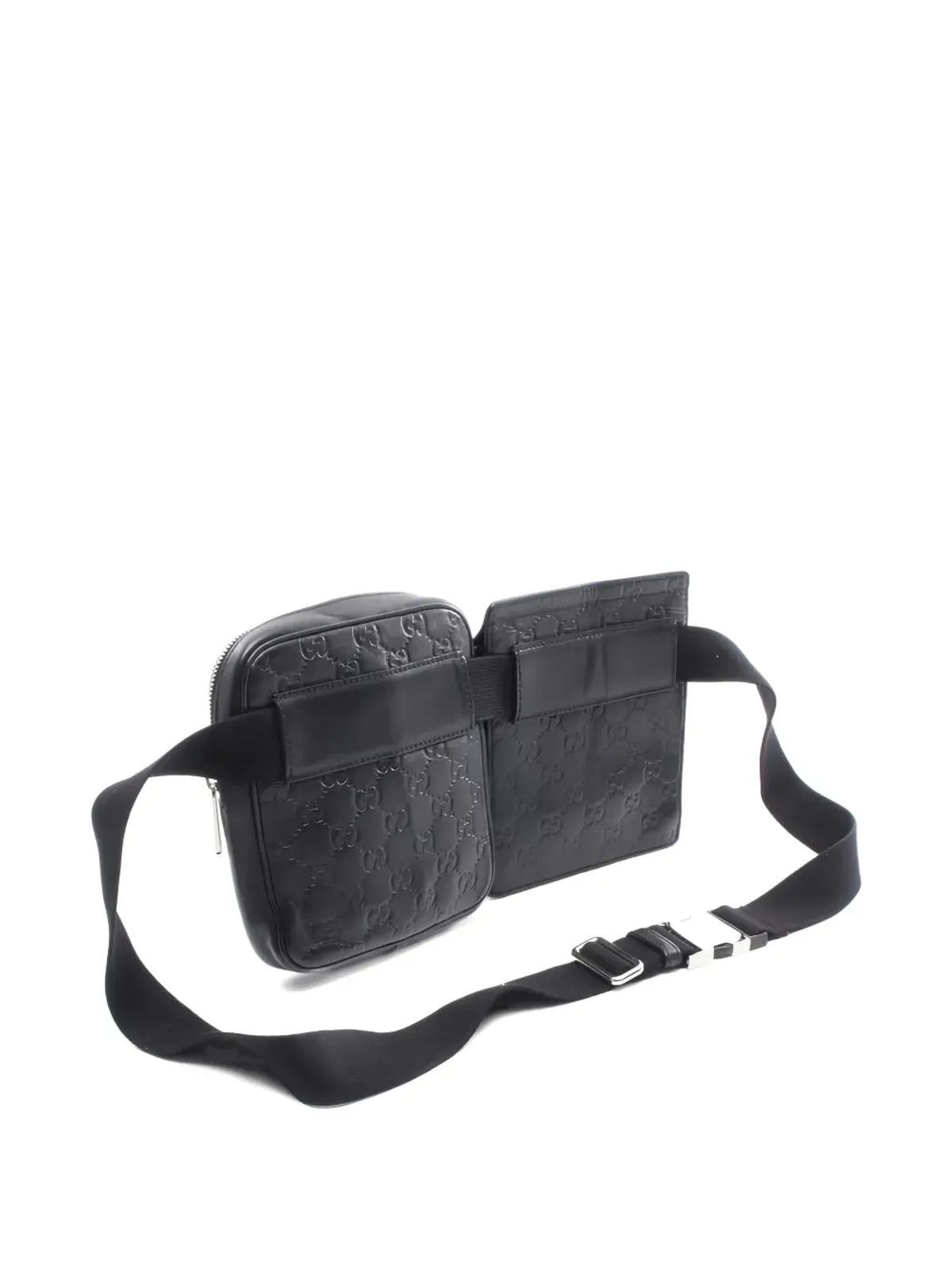 Gucci Pre-Owned 2000s Guccissima ダブルポーチ ベルトバッグ - ブラック - 画像2