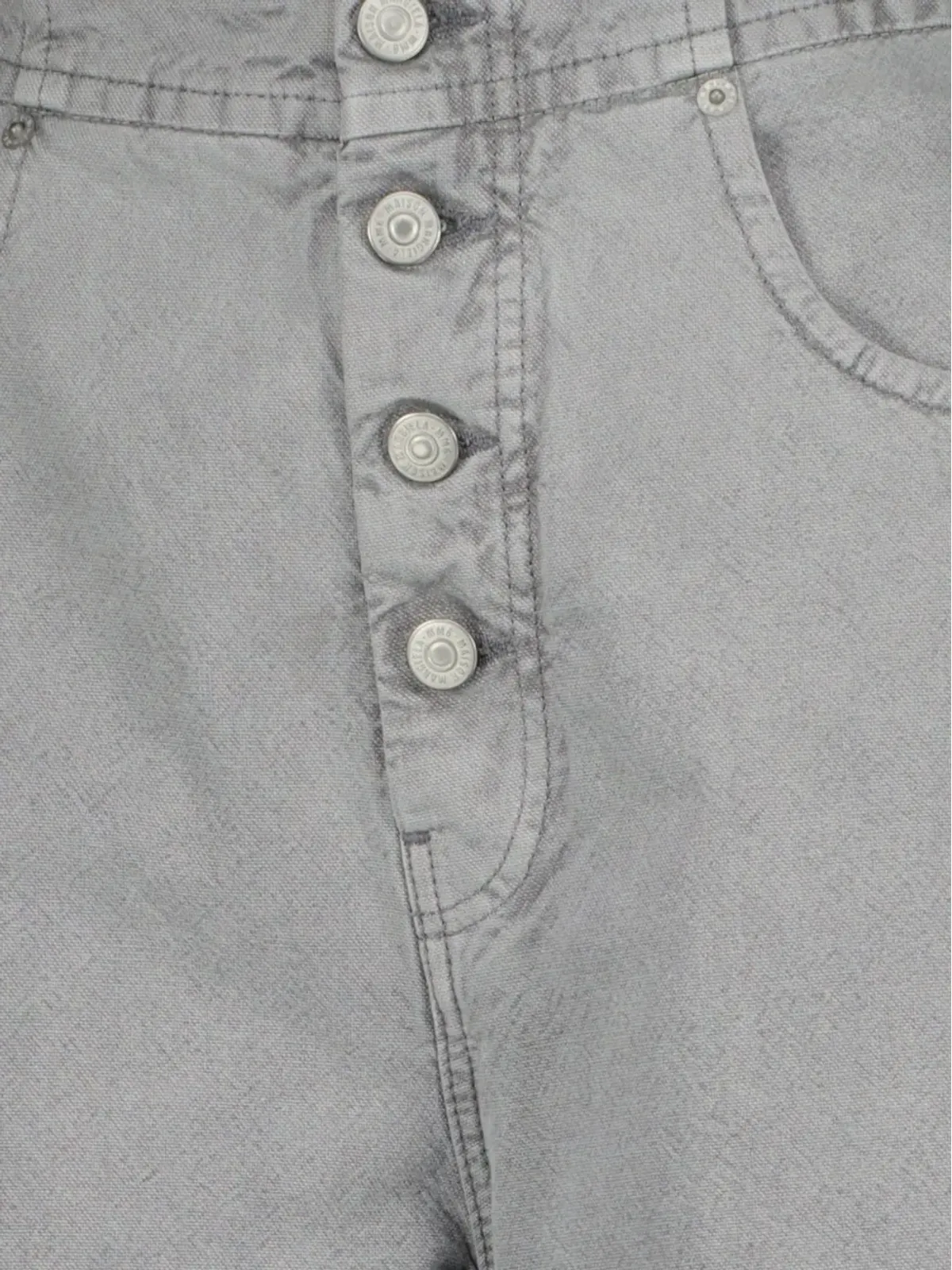 MM6 Maison Margiela ボタン付きレザーパッチジーンズ - Grey - 画像4