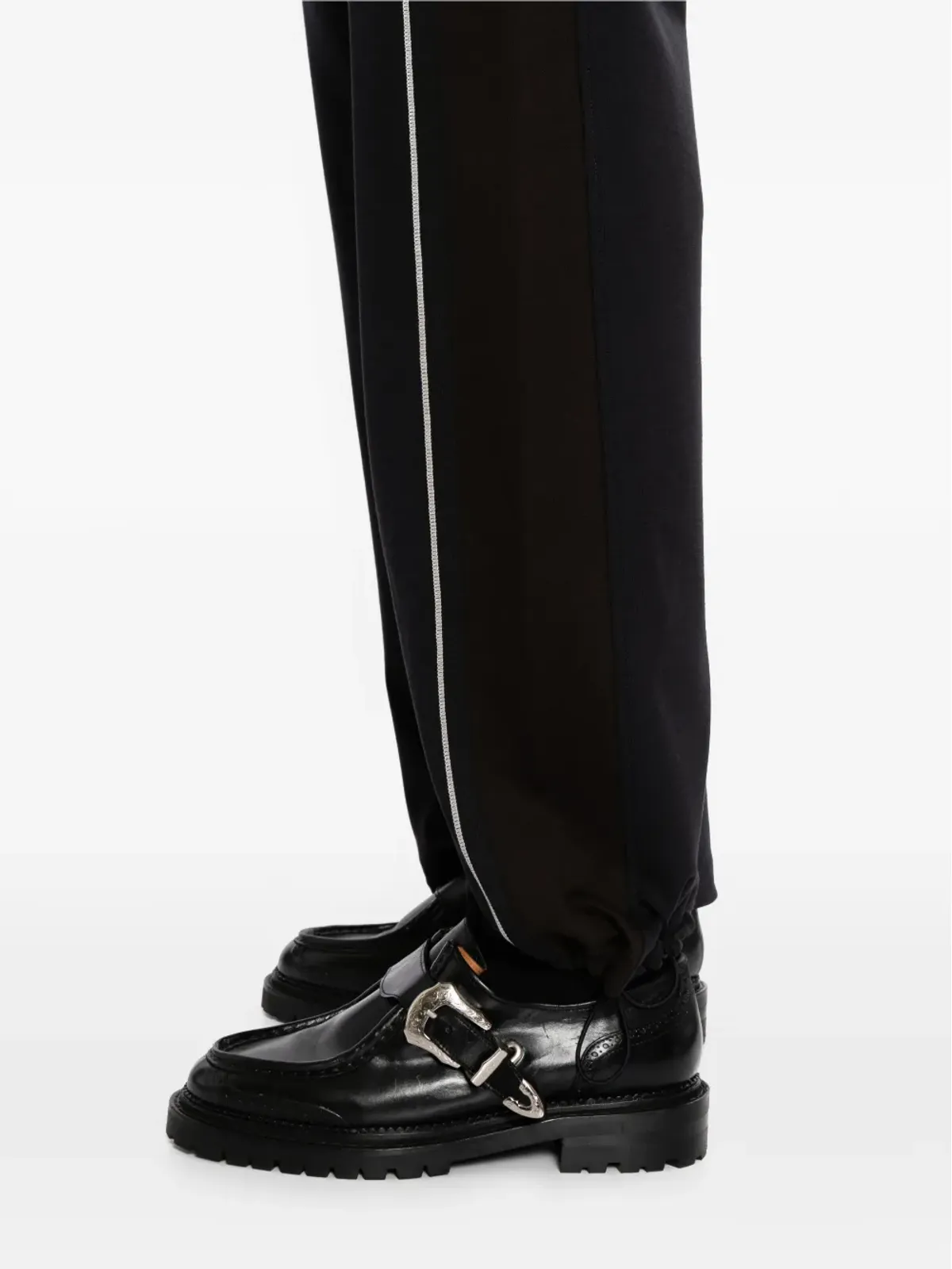 CROQUIS straight knitted casual trousers - Black - 画像5