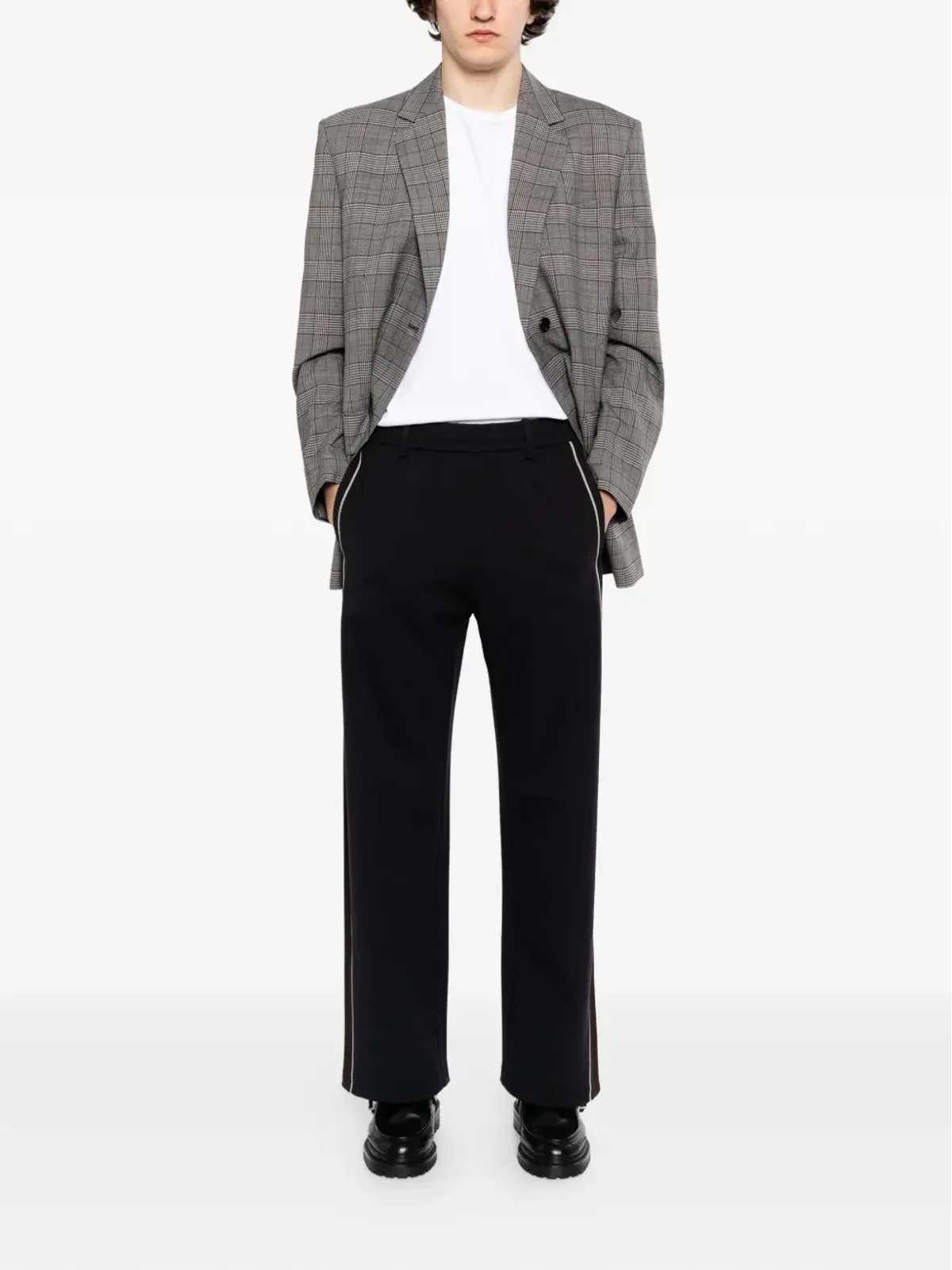 CROQUIS straight knitted casual trousers - Black - 画像2