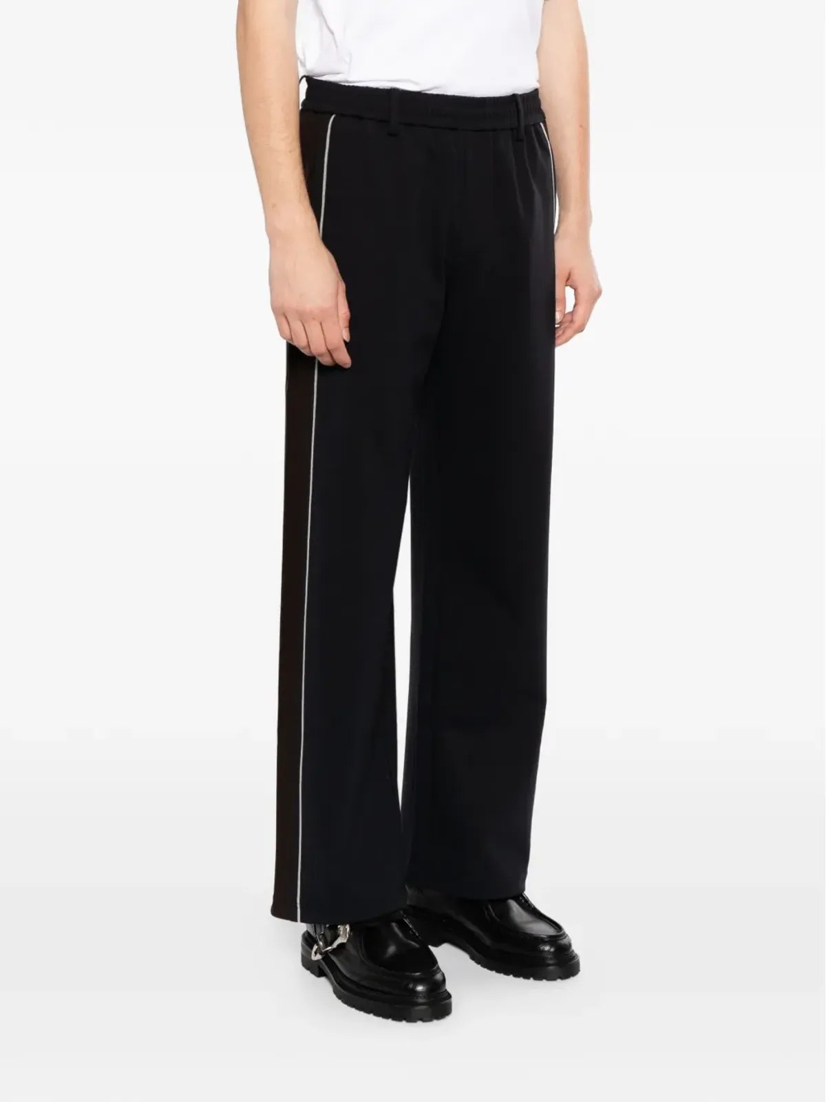CROQUIS straight knitted casual trousers - Black - 画像3