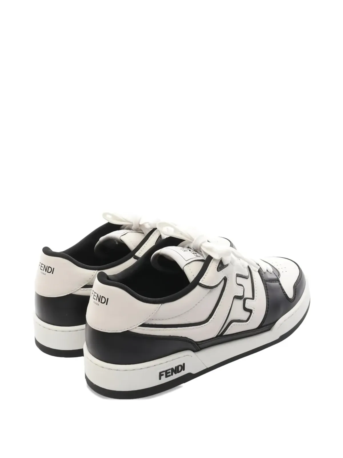 Fendi Pre-Owned 2020年代 マッチ レザー スニーカー - ホワイト - 画像2