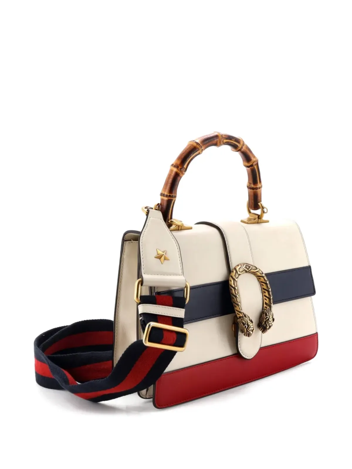 Gucci Pre-Owned ディオニュソス バンブー トップハンドルバッグ レザー ミディアム サッチェル - レッド - 画像3