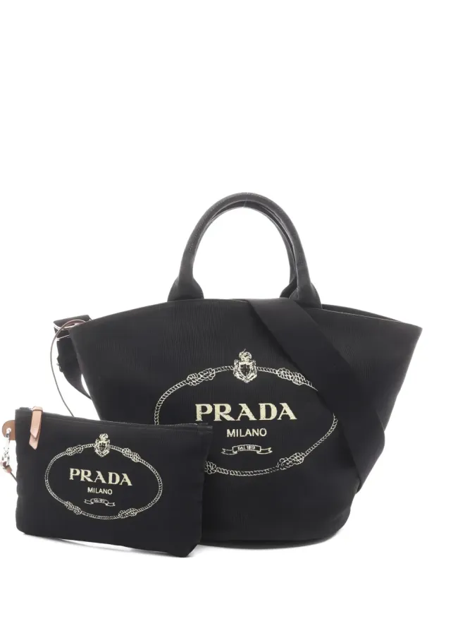 Prada Pre-Owned Prada Pre-Owned 2000s canvas 2way handbag - Blackの商品画像