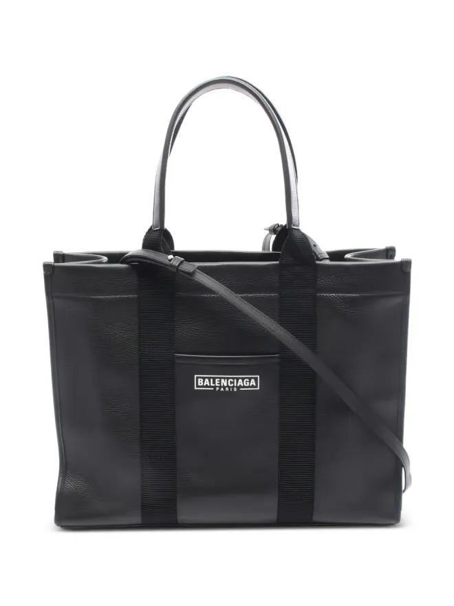 Balenciaga Pre-Owned Balenciaga Pre-Owned ハードウェアレザートートバッグ - ブラックの商品画像
