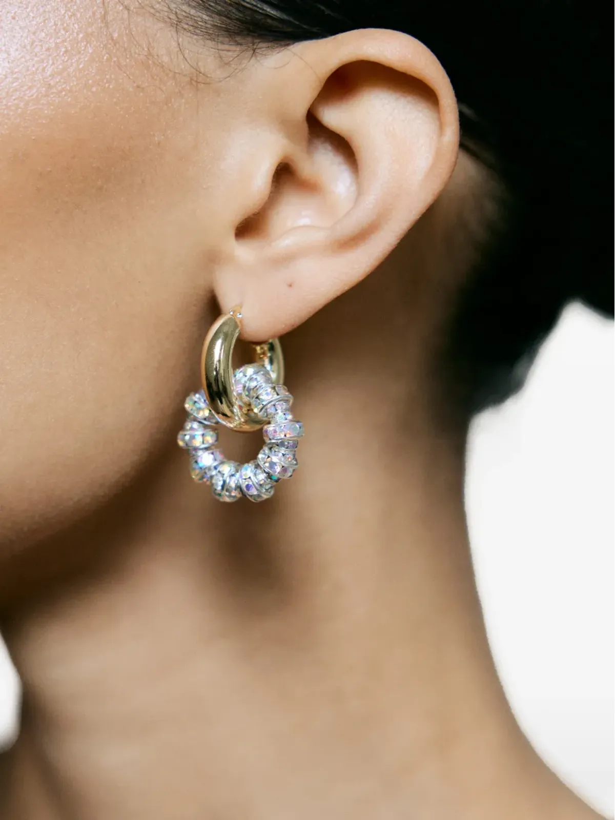 Pearl Octopuss. Y embellished hoop earrings - Gold - 画像2