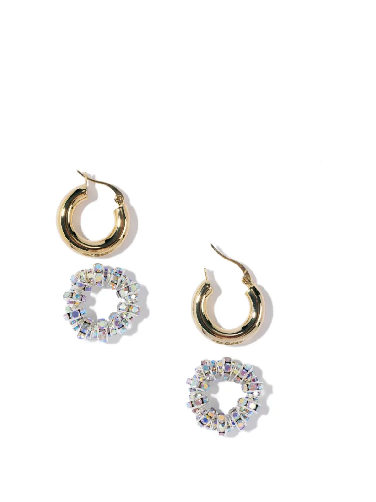 Pearl Octopuss. Y embellished hoop earrings - Gold - 画像3