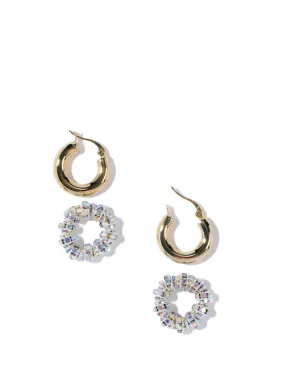 Pearl Octopuss. Y embellished hoop earrings - Gold - サムネイル3