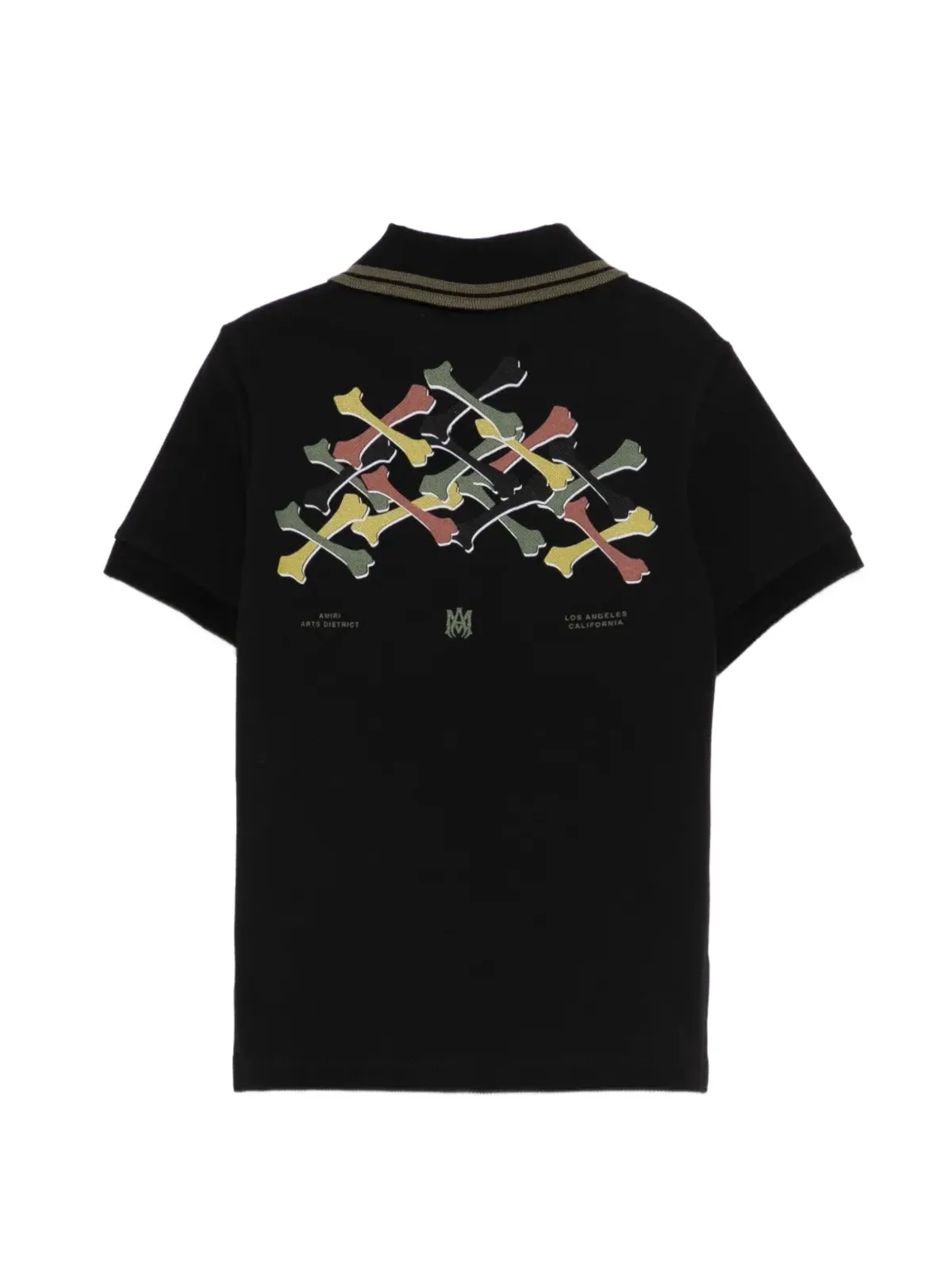 AMIRI KIDS ストライプ柄トリムポロシャツ - 画像2