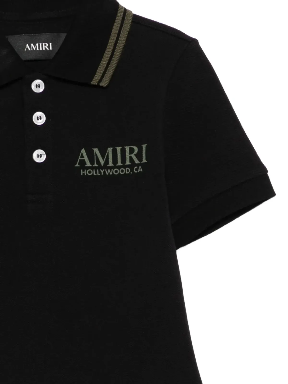 AMIRI KIDS ストライプ柄トリムポロシャツ - 画像3