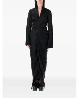 Rick Owens Vネック ラップ マキシドレス - サムネイル1