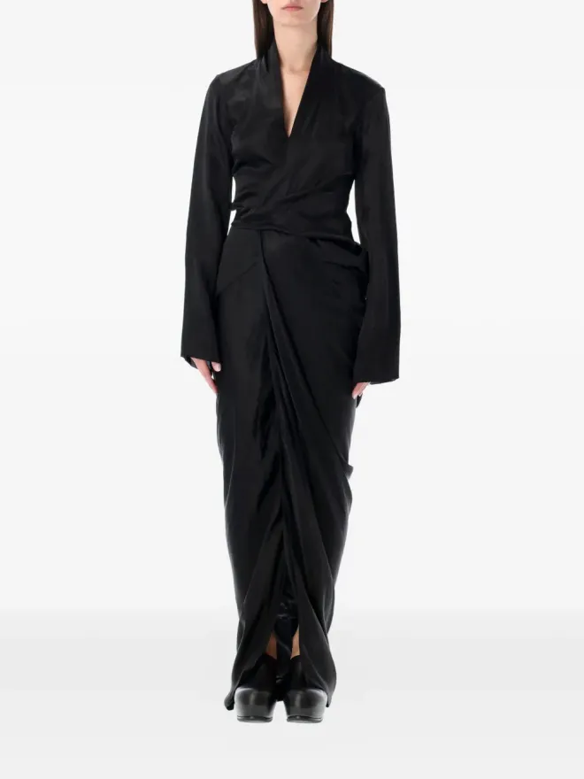 Rick Owens Rick Owens Vネック ラップ マキシドレスの商品画像