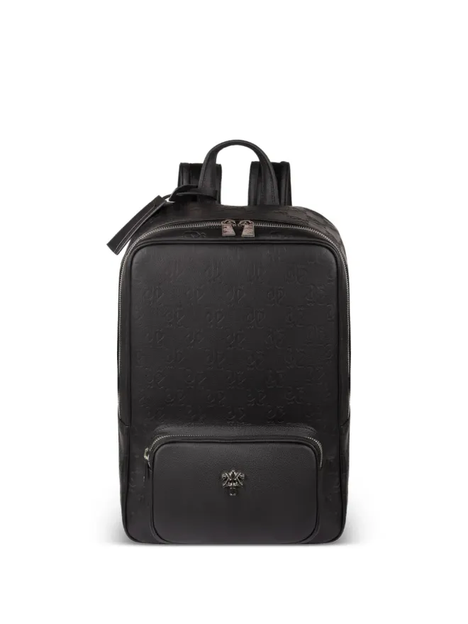 PLACE OF ËLMS PLACE OF ËLMS オニックス ロゴエンボス レザー バックパックの商品画像