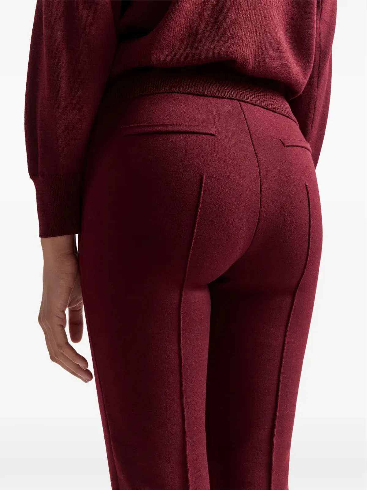High Sport kick flare red trousers - 画像4
