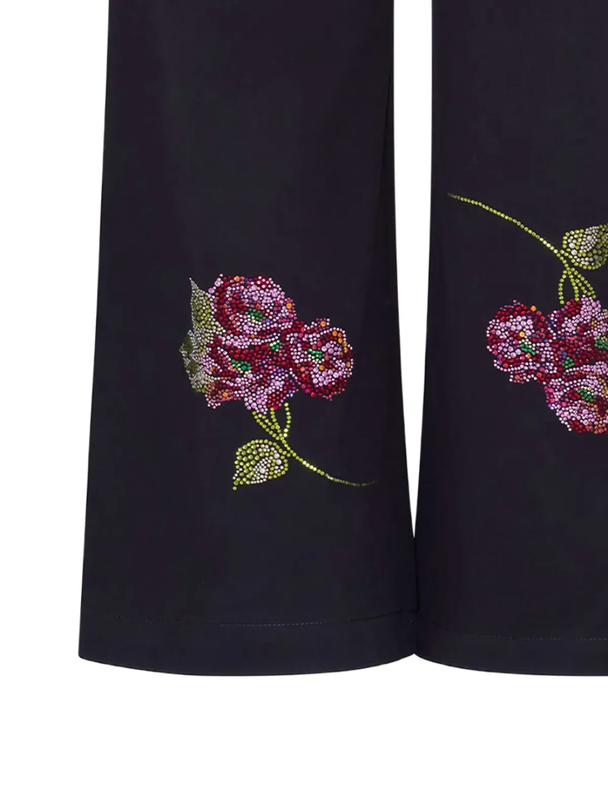 Libertine Primrose floral-embellishment cropped trousers - Black - 画像2