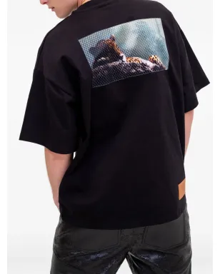 PLACE OF ËLMS アップリケ付きTシャツ - ブラック - サムネイル5