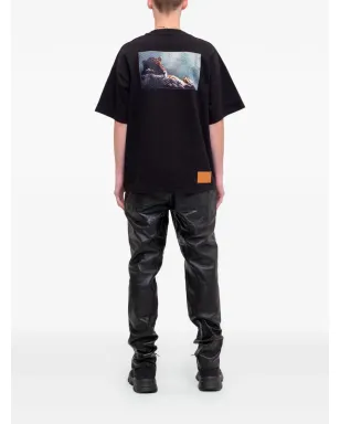 PLACE OF ËLMS アップリケ付きTシャツ - ブラック - サムネイル4