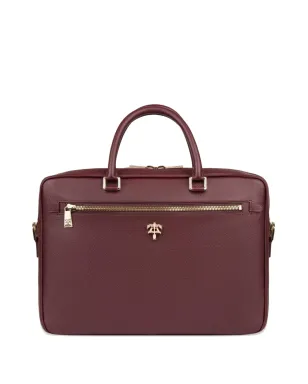 PLACE OF ËLMS crest grained leather briefcase - Red - サムネイル1