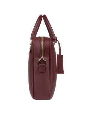 PLACE OF ËLMS crest grained leather briefcase - Red - サムネイル2