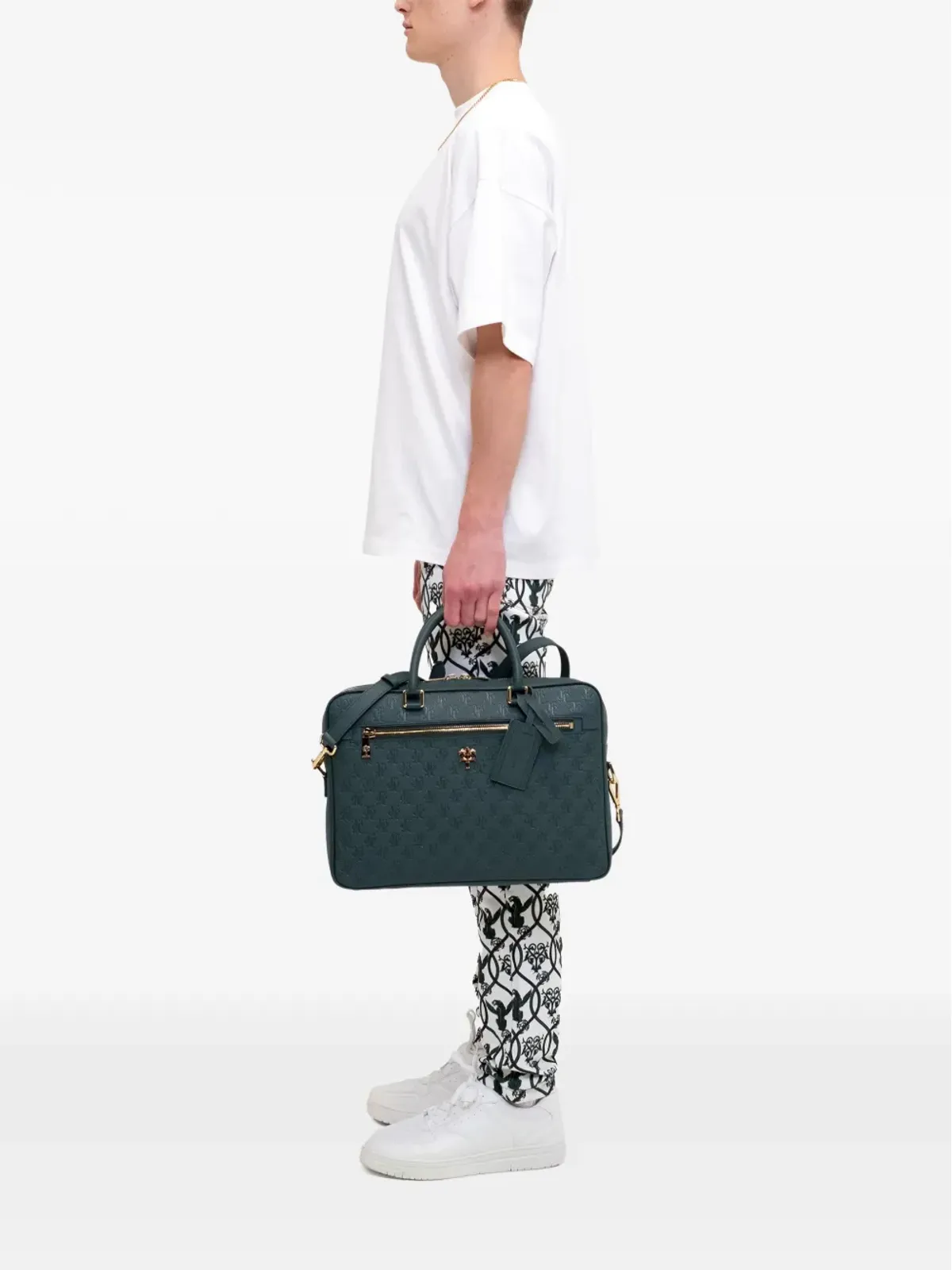 PLACE OF ËLMS モノリンク・デボスド レザー ブリーフケース - 画像2