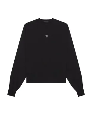 PLACE OF ËLMS ロゴ刺繍入り長袖Tシャツ（ブラック） - サムネイル1