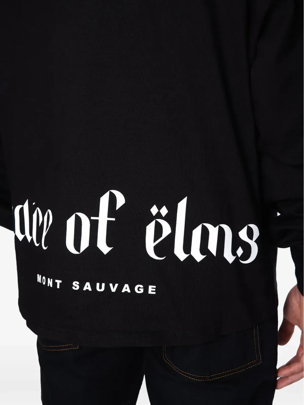 PLACE OF ËLMS ロゴ刺繍入り長袖Tシャツ（ブラック） - 画像5