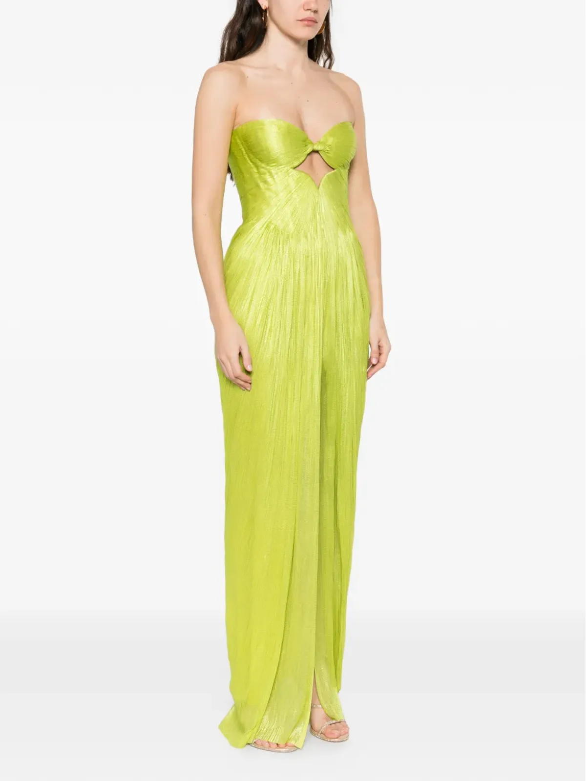 Maria Lucia Hohan Stephanie strapless cut-out maxi dress - Green - 画像3