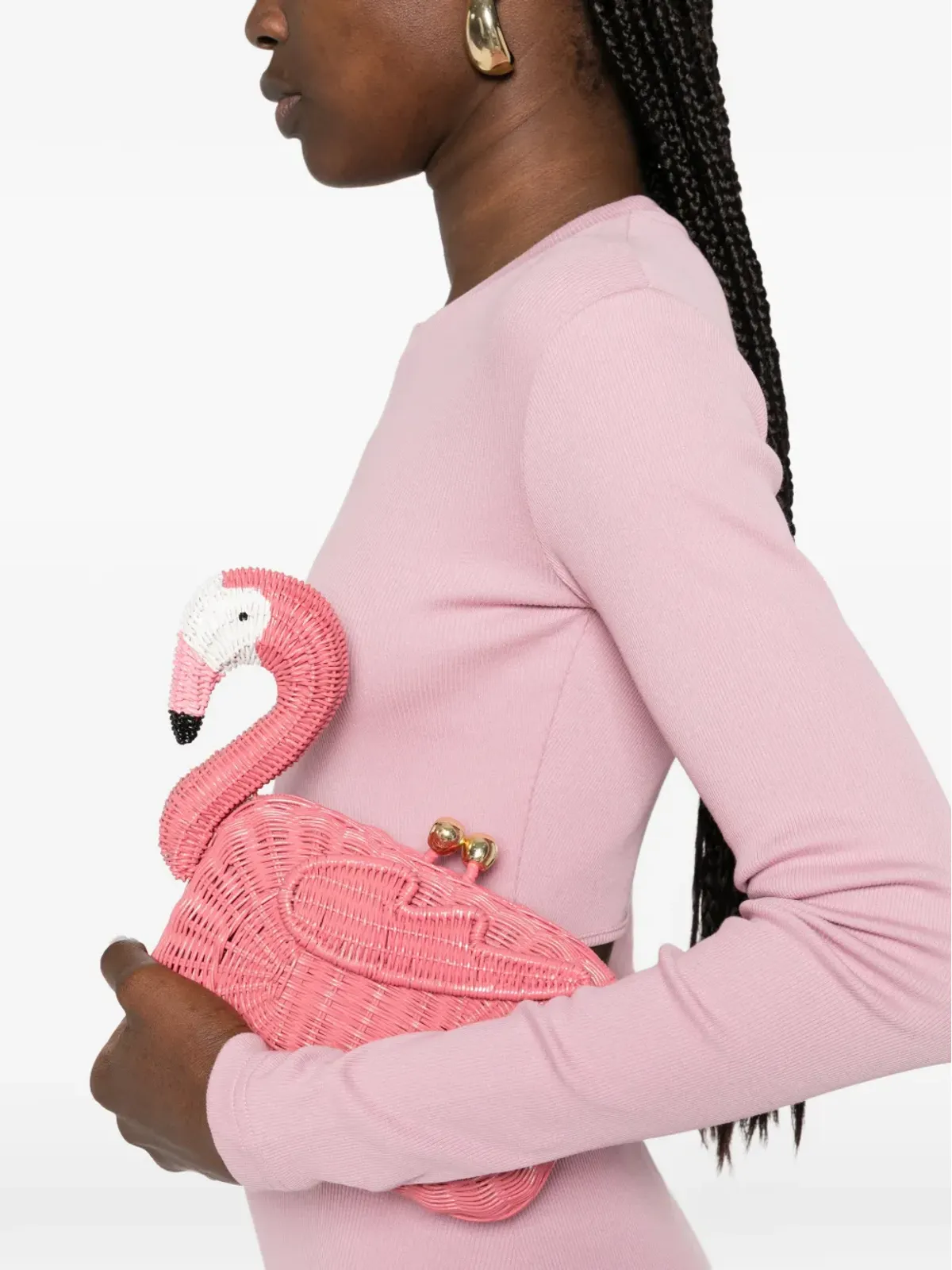 SERPUI Nick Flamingo クラッチバッグ ピンク - 画像2