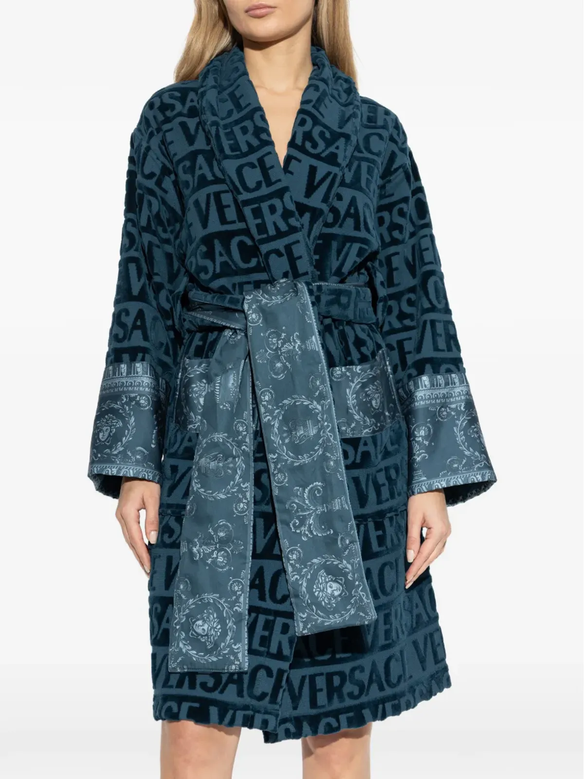 Versace Home ロゴパターン ベルト付きローブ - 画像3