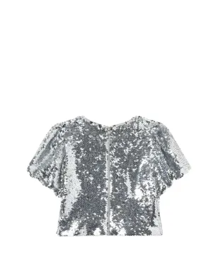 Self-Portrait Kids スパンコール装飾トップス - Silver - サムネイル2