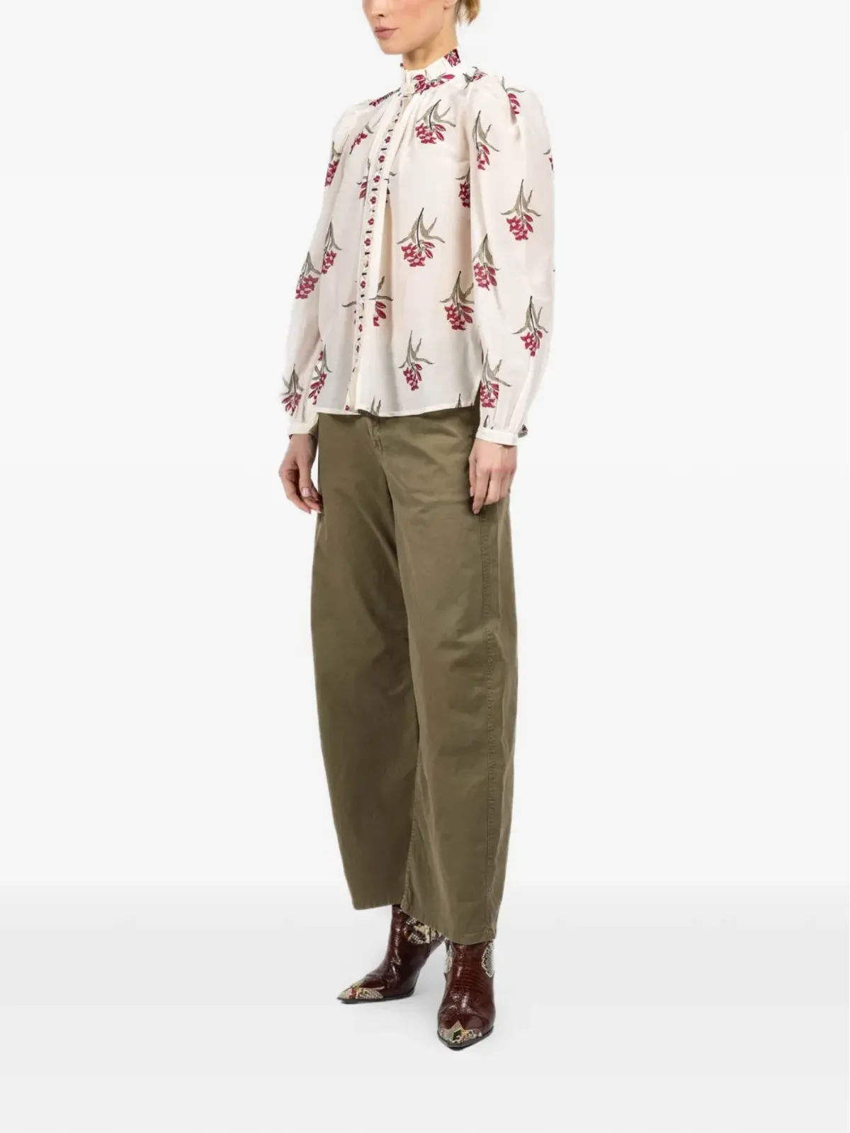 Alix of Bohemia Annabel floral-print ruffle shirt - 画像3