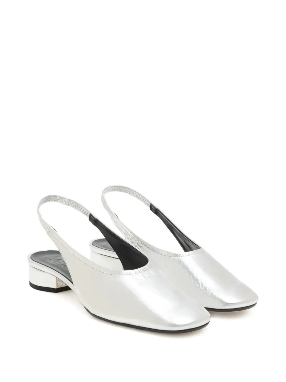 Aeyde Dua square-toe slingback pumps - Silver - 画像2