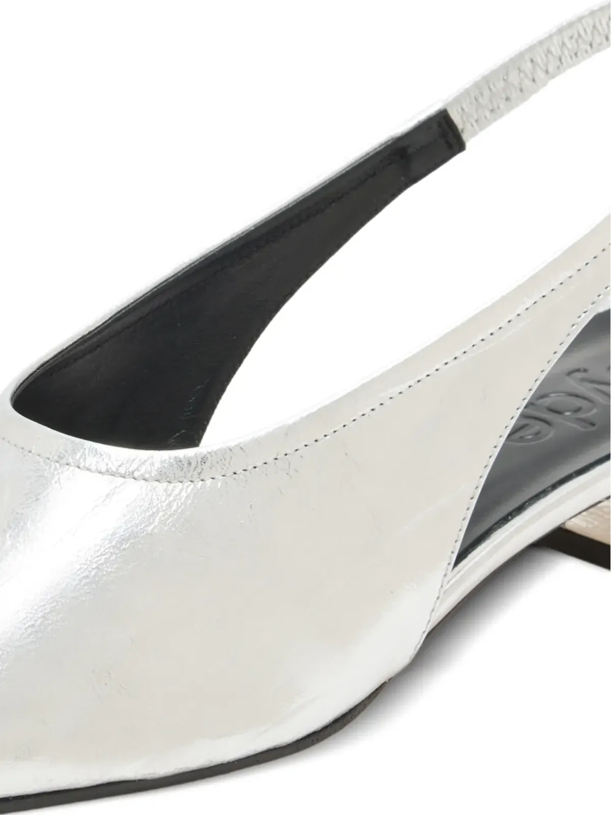 Aeyde Dua square-toe slingback pumps - Silver - 画像4