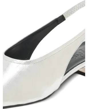 Aeyde Dua square-toe slingback pumps - Silver - サムネイル4
