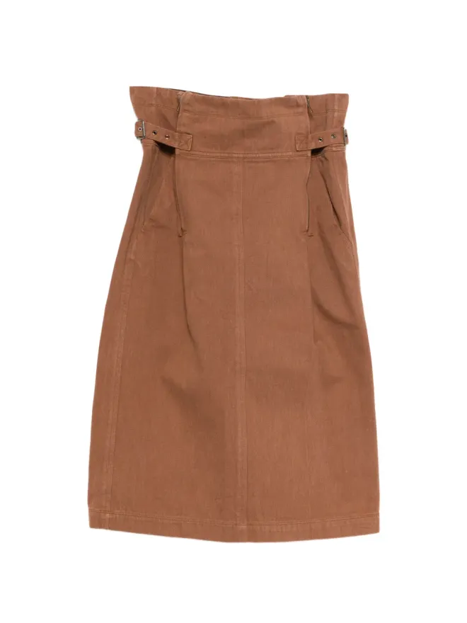 Issey Miyake Pre-Owned Issey Miyake Pre-Owned ハイウエスト ミディスカート ブラウンの商品画像