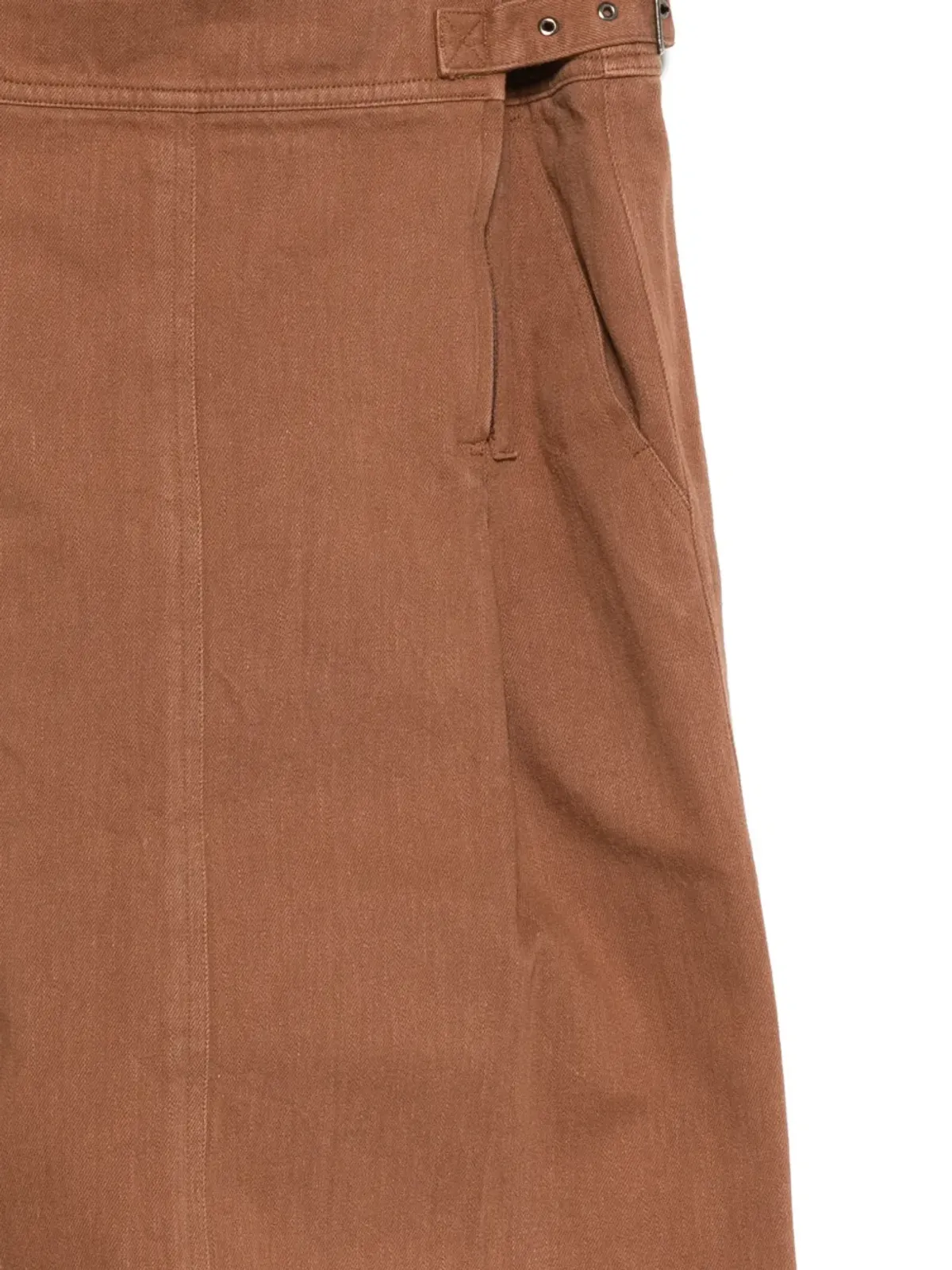 Issey Miyake Pre-Owned ハイウエスト ミディスカート ブラウン - 画像3