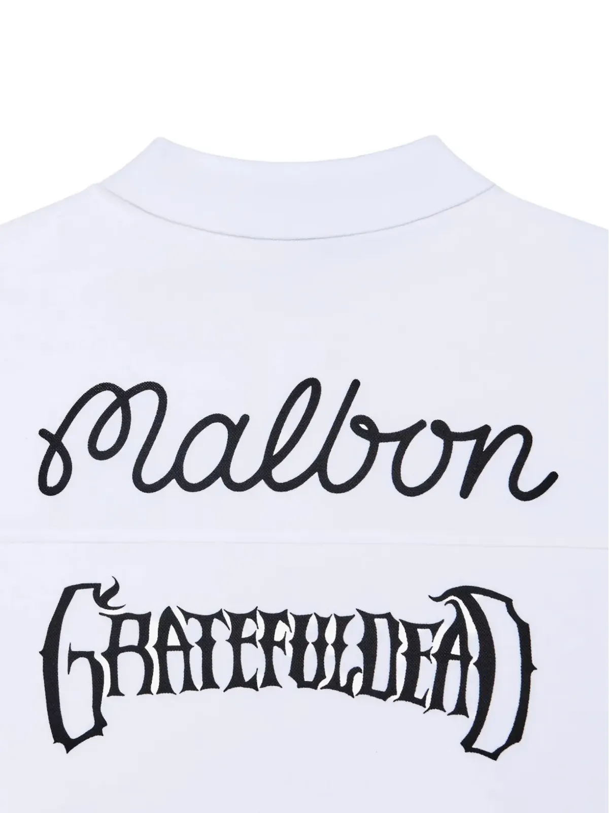 Malbon Golf x Grateful Dead Stealie ロングスリーブ ポロシャツ - ホワイト - 画像3