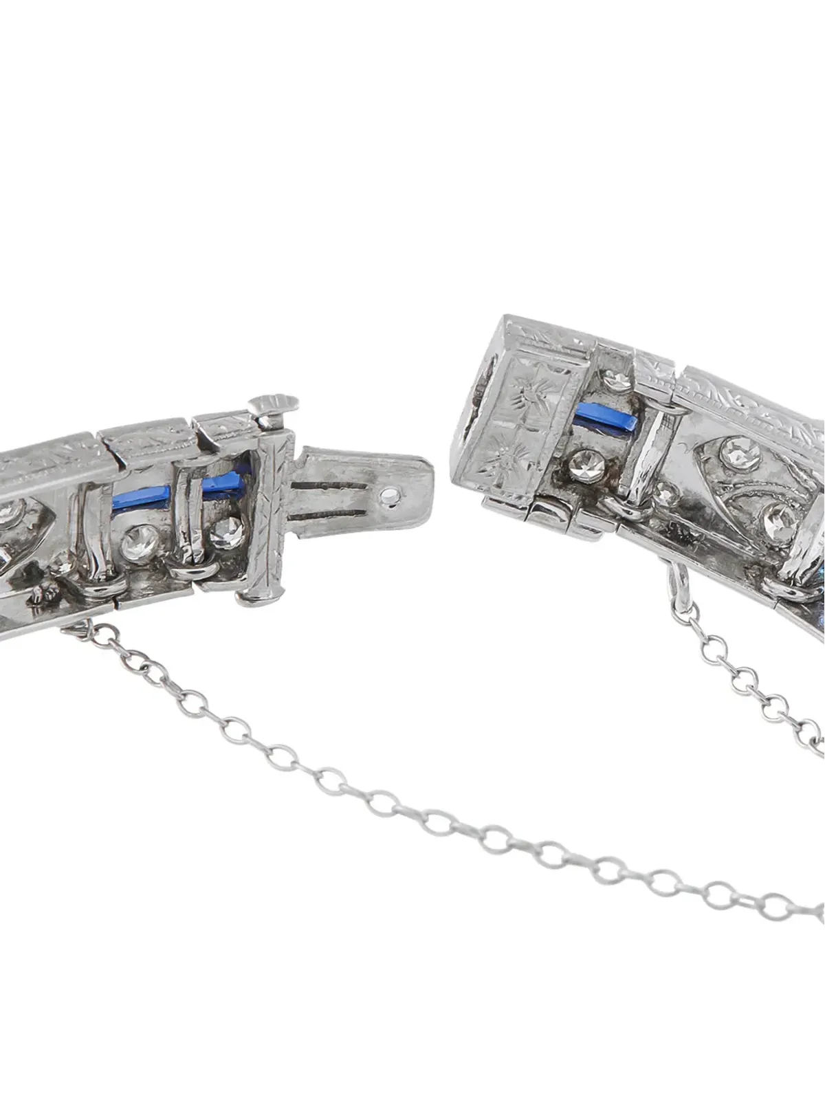 LB Exclusive ビンテージ ダイヤモンドとサファイアのブレスレット - シルバー - 画像2