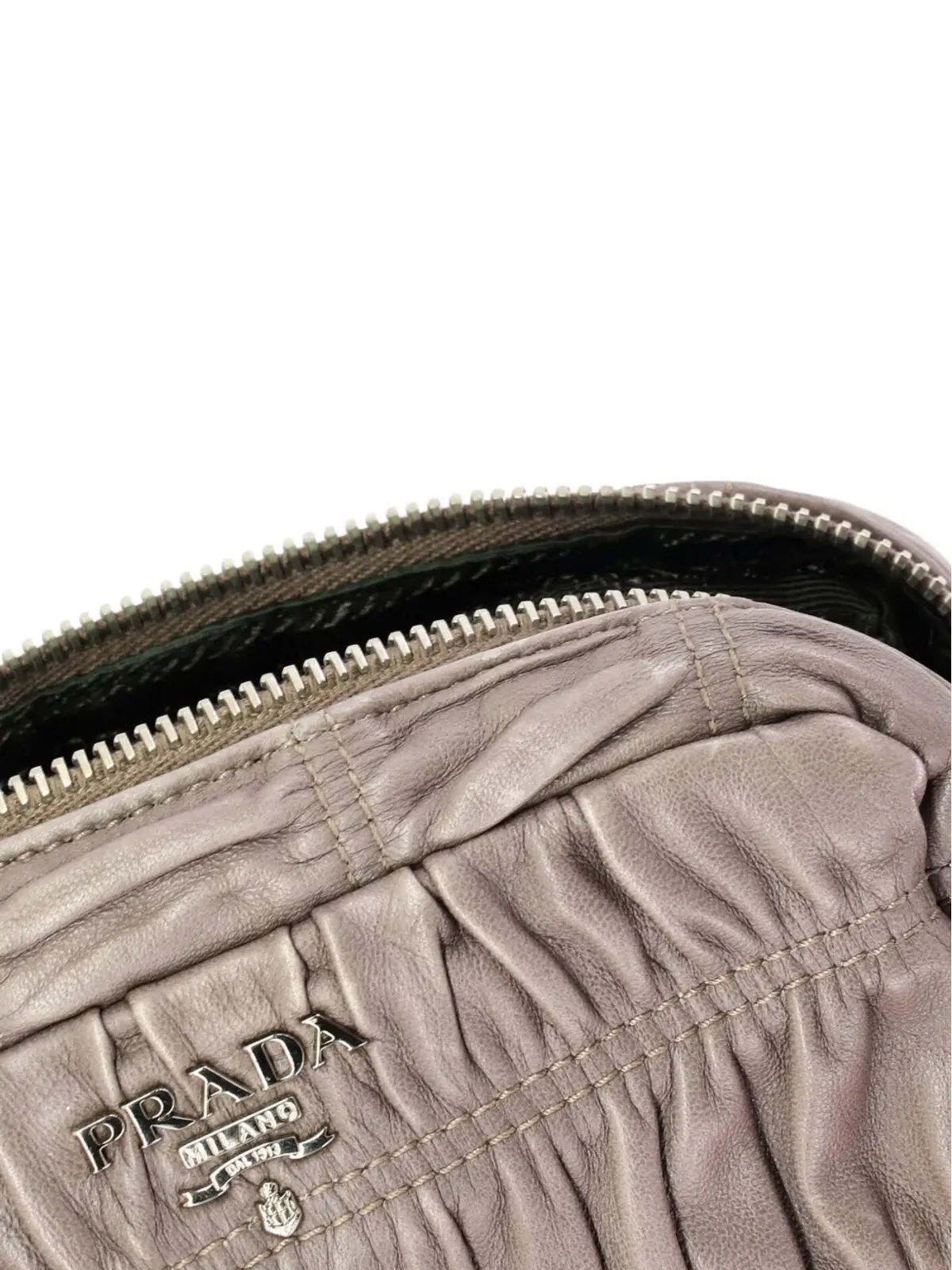 Prada カメラバッグ ナッパ・ガフレ ショルダーバッグ グレー - 画像5