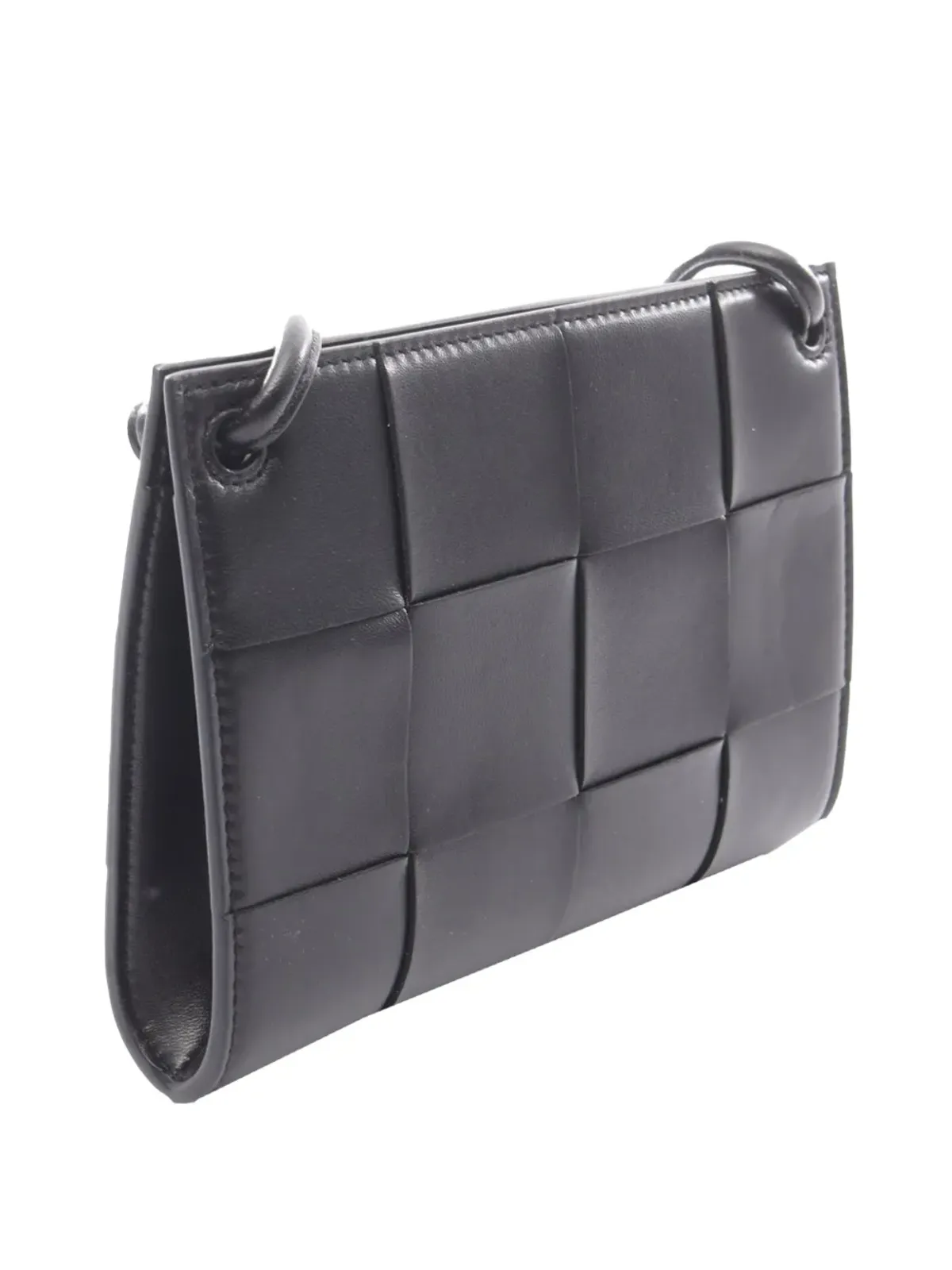 Bottega Veneta イントレチャート Cassette クロスボディバッグ - ブラック - 画像3