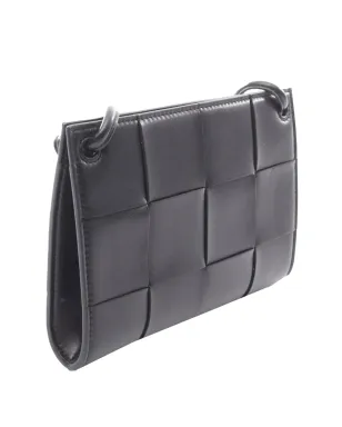 Bottega Veneta イントレチャート Cassette クロスボディバッグ - ブラック - サムネイル3
