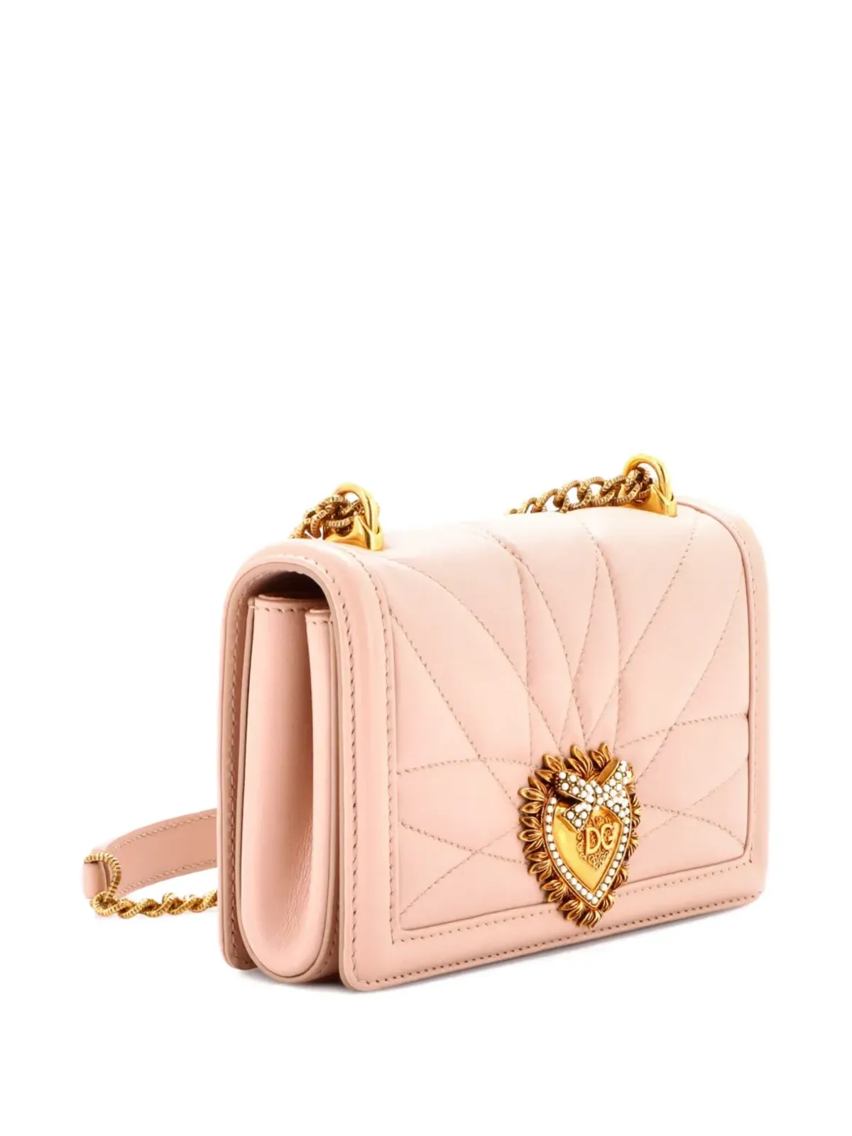 Dolce & Gabbana ビンテージ Devotion フルフラップ ショルダーバッグ キルティッドレザー - 画像3
