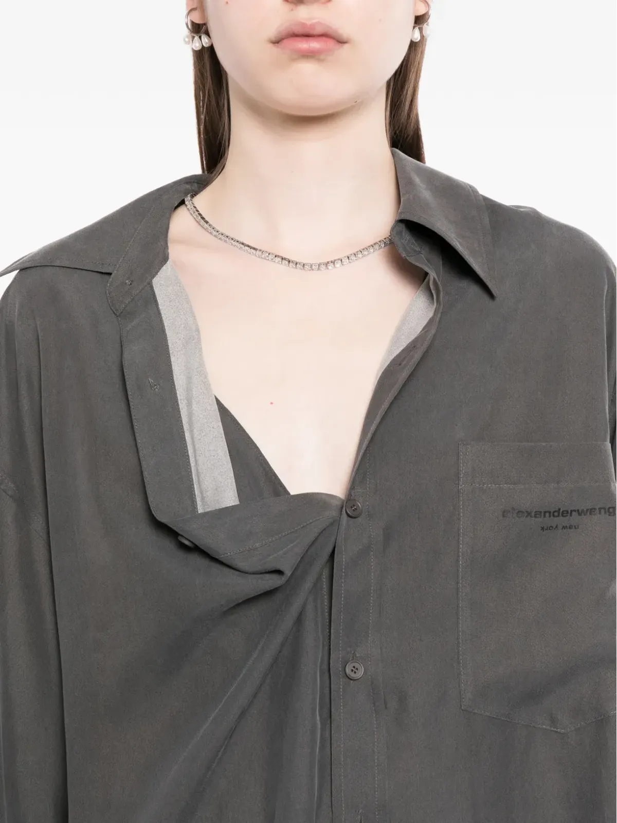 Alexander Wang ロゴプリントシャツドレス - 画像5