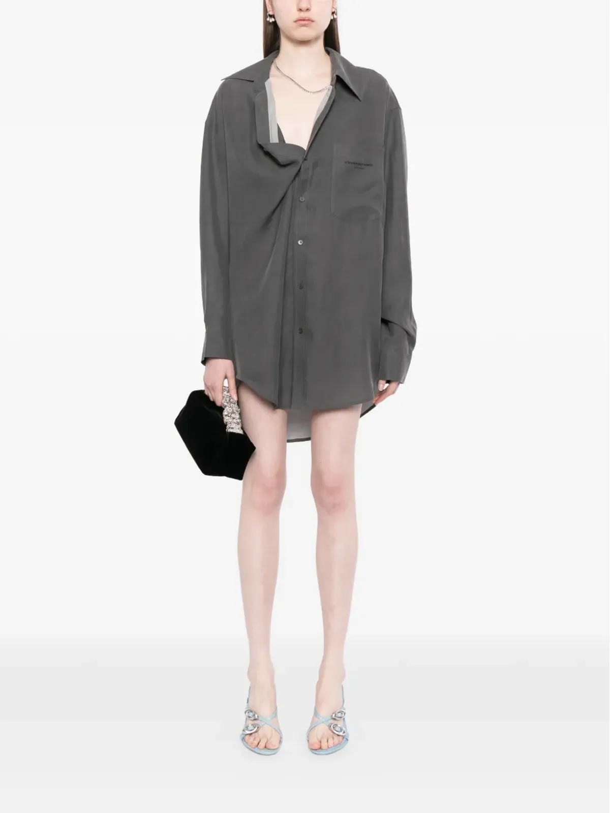 Alexander Wang ロゴプリントシャツドレス - 画像2
