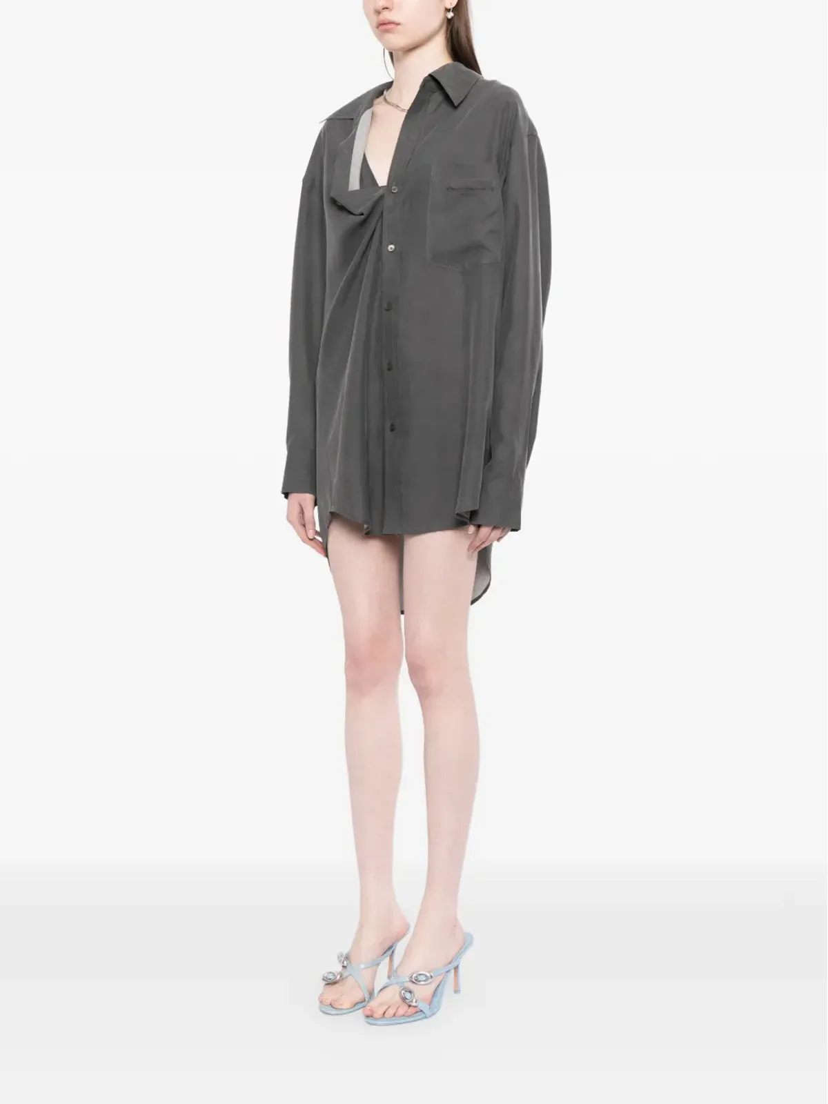 Alexander Wang ロゴプリントシャツドレス - 画像3