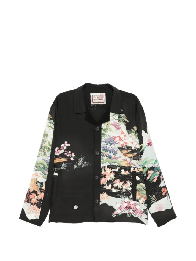 By Walid By Walid Chinese Repatch Rain Jacket - Blackの商品画像